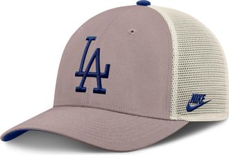 Nike Los Angeles Dodgers Cooperstown Rise Nike Mens MLB Adjustable Trucker Hat in Brown | NB1L0M6ILAD-L4S