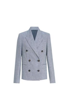 Brunello Cucinelli Houndstooth blazer in Blue at Nordstrom, Size 46 It
