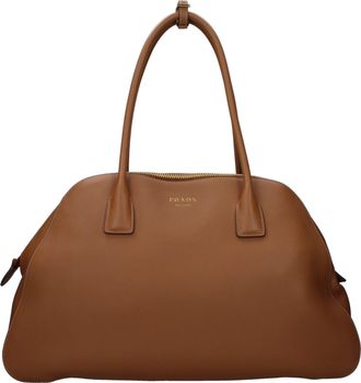 Prada Brown Leather Shoulder Womens Bag