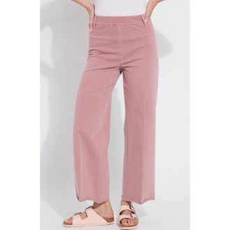 Lyss&eacute; ntials Erin High Waist Ankle Wide Leg Denim Jeans in Mauve at Nordstrom Rack, Size X-Small