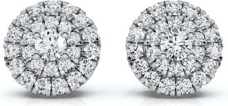 Pompeii3 5/8Ct Double Halo Womens Diamond Earrings 14k Gold Lab Grown