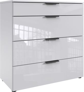 Wimex Schubkastenkommode »Level36 black C by fresh to go« mit Glaselementen auf der Front, soft-close Funktion, 81cm breit