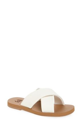 Malvados Ellie Cross Strap Slide Sandal in Satin at Nordstrom, Size 10