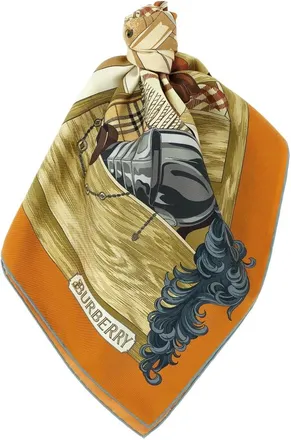 Burberry Silky Scarves, female, Orange, Size: ONE SIZE Wardrobe Silk Scarf