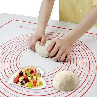 OEM Tappetino Impastatore In Silicone Rosso, 80 X 60 Cm, Spessore 0,45 Mm, Antiaderente, Ideale Per Impastare, Preparare Pane A Lievitazione Naturale E Do