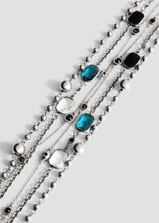 Mango Collana perline combinate argento - Donna - Taglia unica - MANGO