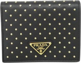 Prada Pre-owned Wallets, female, Black, Size: ONE SIZE Pre-owned Soft Grain Borc bifold wallet