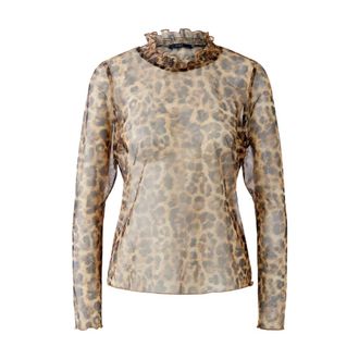 Oui Dames, Blouses & Shirts, Bruin, Maat: XL