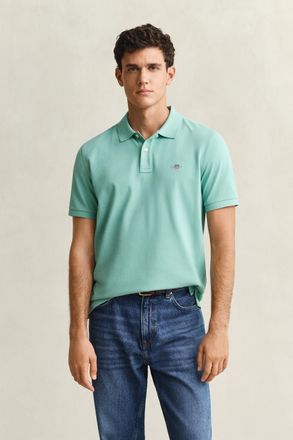 GANT Men Regular Fit Shield Piqu&eacute; Polo Shirt (XXXL) MUTED TURQUOISE