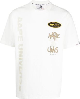Aape By A Bathing Ape Moonface logo-print T-shirt - men - Cotton - L - White