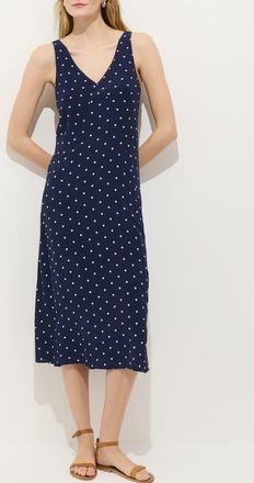 Alex Mill Flora Polka Dot Midi Dress in Navy/white at Nordstrom, Size X-Large