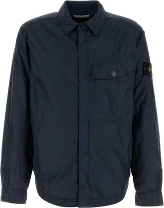 Stone Island Structured Black Coat With Minimalist Design