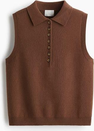 H&M Collared Sweater Vest in Brown at Nordstrom, Size Xx-Large