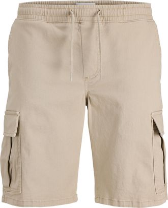 Jack & Jones Cargohose JACK & JONES JPSTCOLE DYLAN CARGO SHORTS MID, Damen, Gr. XXL, N-Gr, crockery, Web, Obermaterial: 98% Baumwolle, 2% Elasthan, unifarben, rela