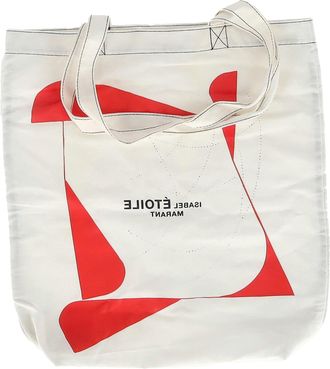 Isabel Marant Étoile Isabel Marant Printed Tote in White Canvas