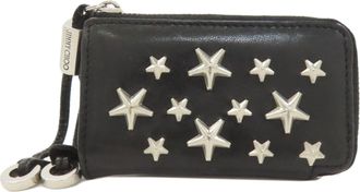Jimmy Choo London Black Leather Coin Purse/Coin Case (Pre-Owned)