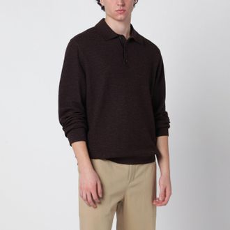 Loro Piana Polo Gokarna marrone in misto lana