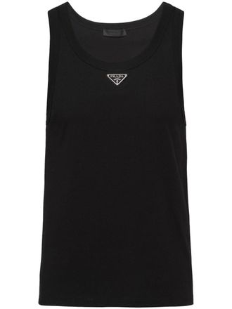 Prada Cotton tank top - men - Cotton - M - Black