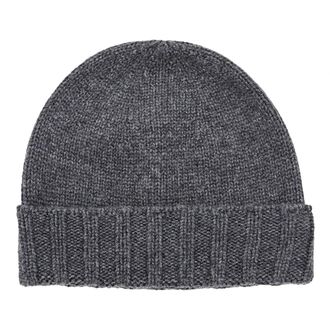Drumohr Accessories, male, Gray, ONE SIZE, Ribbed Cashmere Beanie