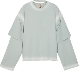 Camperlab layered organic-cotton T-shirt - women - Organic Cotton - L - Grey