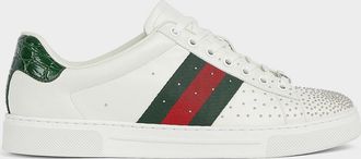 Gucci Men & apos;s Ace Studded Leather Low-Top Sneakers