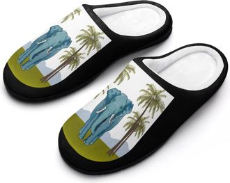 Generic Arms of Portuguese Ceylon Mens House Slippers Memory Foam Washable Cotton Slip on Home Shoes