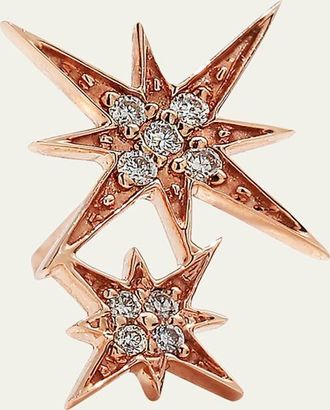 Sydney Evan 14k Pave Diamond Double Starburst Stud Earring