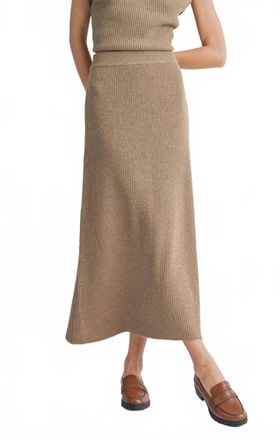 Sadie & Sage Crosby Sweater Midi Skirt In Dark Taupe