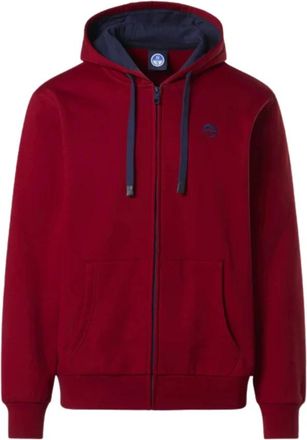 North Sails Full-zip hoodie met geborduurd logo - Heren - Vesten met rits - Rood - 4XL - Katoen - Hoodies & sweatvesten