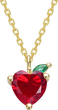 Genevive 14K Plated Cz Pendant Necklace
