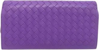 Bottega Veneta Pre-owned Long wallet (bi-fold) - unisex - Vintage Accessoires - Paars - ONE Size - Leer - Vintage