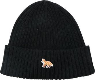 Maison Kitsuné Berretto con applicazione logo - Nero