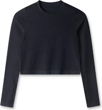 LNDR Womens Power Crop Long-Sleeve Shirt Black XS/S