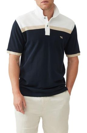 Rodd & Gunn Whitby Colorblock Piqu&eacute; Knit Polo in Navy at Nordstrom, Size Xxx-Large