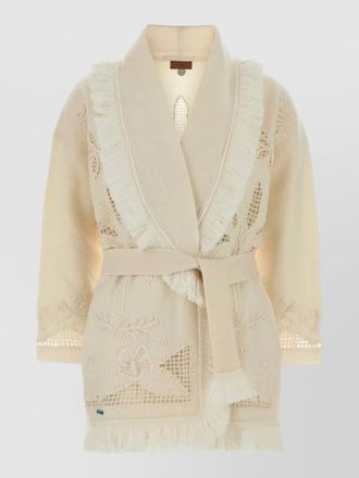 Alanui islands diary knit belt cardigan fringe