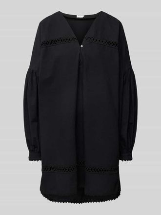 Jake*s Casual Leinenkleid mit V-Ausschnitt in Black, Gr&ouml;&szlig;e 34