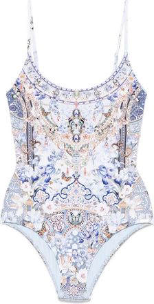 Camilla Costume da bagno con scollo ampio - Blu