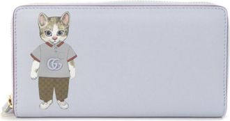 Gucci Light Blue Leather Long Wallet (Bi-Fold) (Pre-Owned)