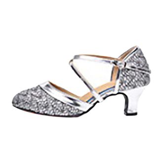 Generic Jazz Dance Shoes Size 3 Long Slipper Socks for Women Solid Color Casual Toe Flat Soft Slipper Socks for Women Indoor Ballet Slippers (Silver, 6.5)