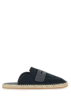 Paul & Shark Taormina suede mules Size: 45, colour: NAVY