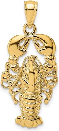 Diamond2Deal 10k Yellow Gold 2-D Textured Maine Lobster Charm Pendant