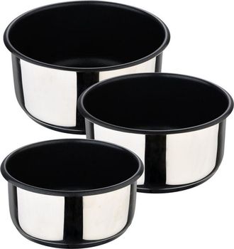 Bergner Bergner - Set 3 Cazos De Acero Inoxidable Click & Cook &Oslash;16 X 8 Cm / &Oslash;18 X 9 Cm / &Oslash;20 X 10 Cm