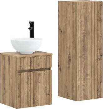vidaXL Juego De Muebles De Ba&ntilde;o 2 Uds. Roble Artisan Vidaxl