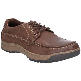Hush Puppies Tucker Bruine Leren Veterschoenen Voor Heren