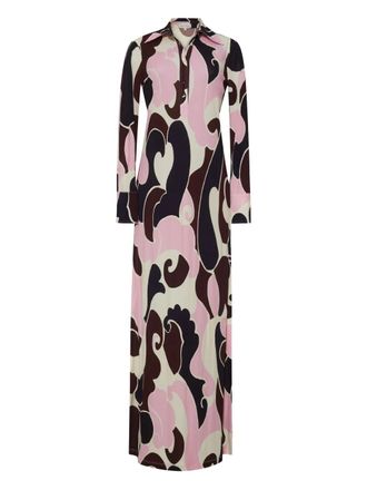 Cara Cara abstract-print collared day dress - women - Fabric - M - Pink