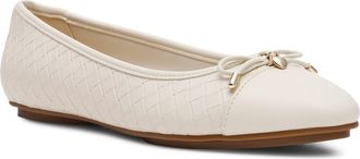 Anne Klein Luci Cap Toe Ballet Flat in Bone at Nordstrom, Size 6.5