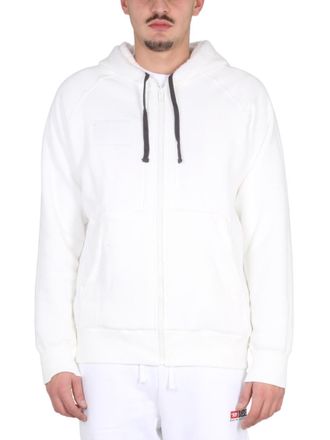 Diesel White Hooded Sweatshirt