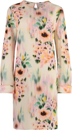 St. John Printed Silk Dress - Dames - Korte kleedjes - Roze - M - Rayon - Kleedjes