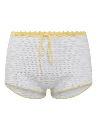 Mixik crochet-knit shorts - White