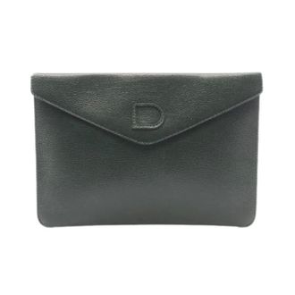 Delvaux Pre-owned Leren Clutch Tas - Dames - Pre-owned - Groen - Maat: ONE Size Leer